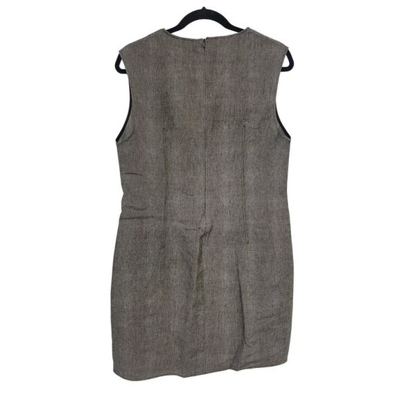 Massimo Dutti Womens Mini Dress M Medium wool linen Grey Black 6673/673 NWT - Picture 3 of 13